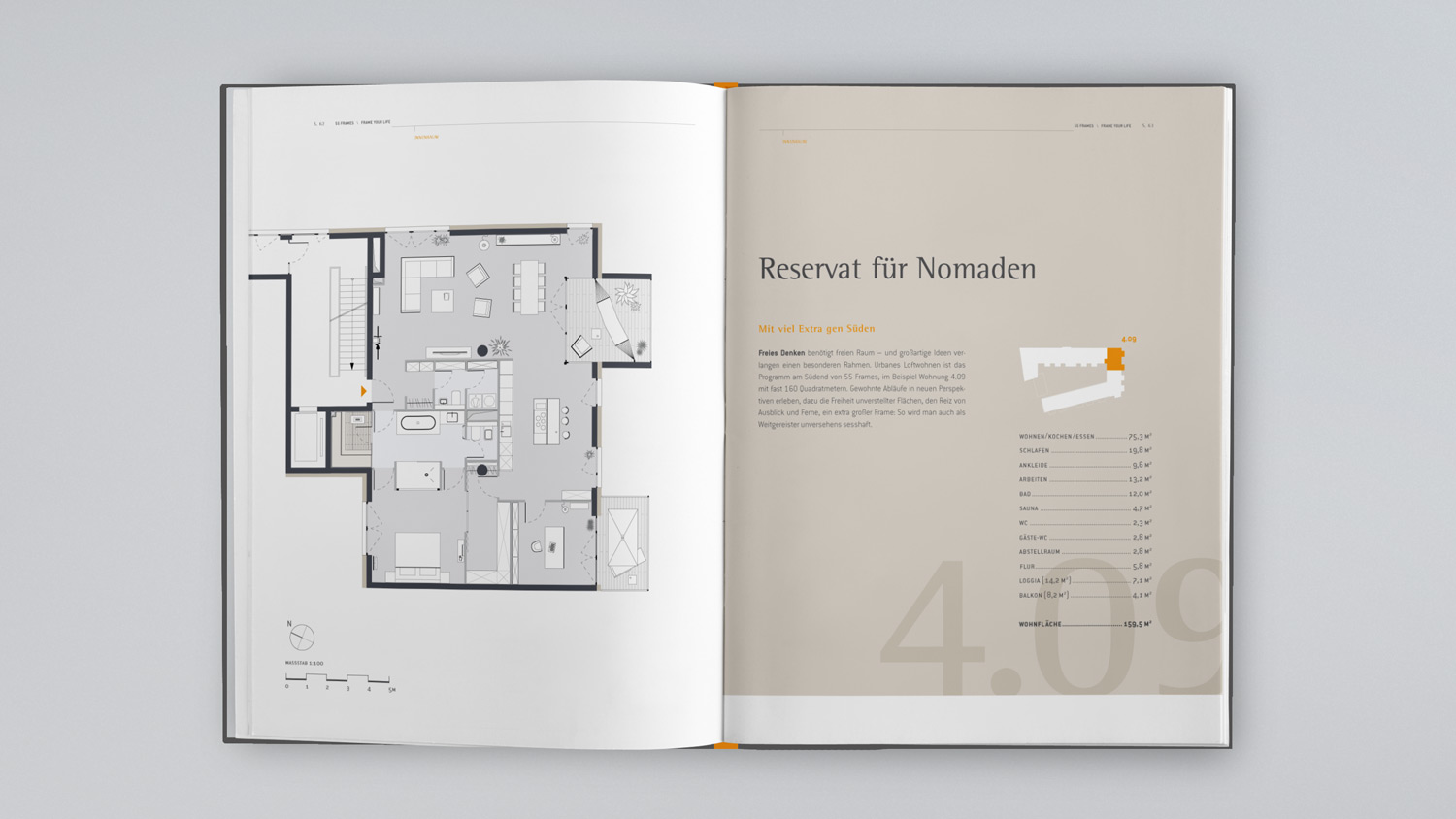 Grundrisse der 55 Frames