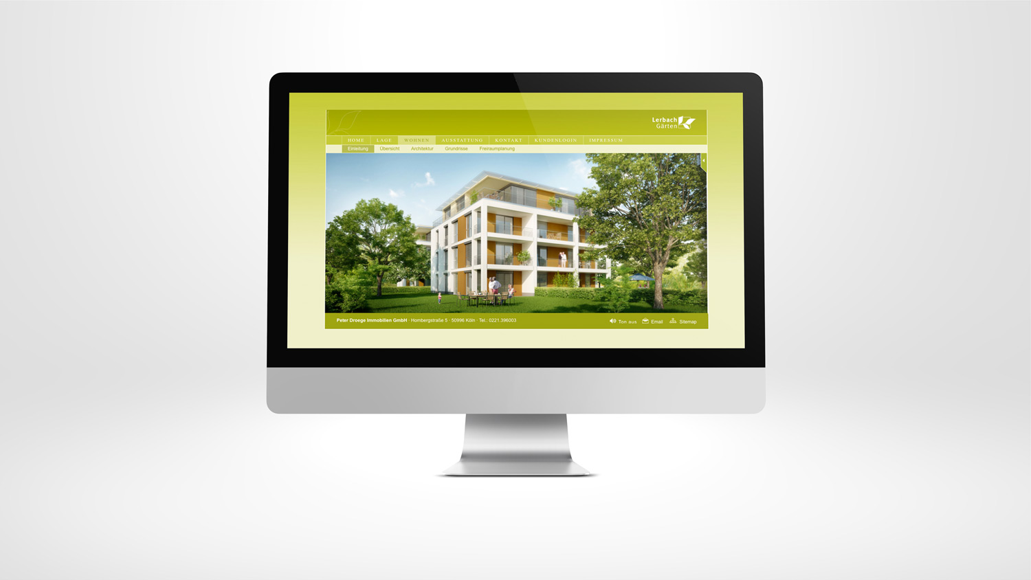 Homepage Design für Immobilienprojekt »LerbachGärten«