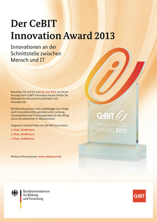 Zur CeBIT wird der „CeBIT Innovation Award" verliehen – interessant nicht nur für Grafik Design (er).