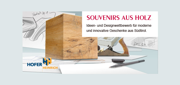 Der Tischlereibetrieb Heinrich Hofe lädt alle Grafik Design Interessierten zum Ideen- und Design-Wettbewerb „Souvenirs aus Holz“ ein.